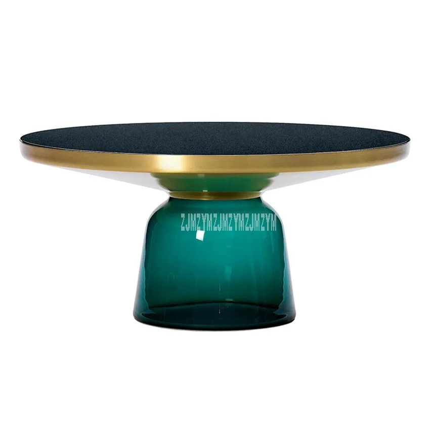 75 см скандинавский роскошный стеклянный чайный столик креативная полупрозрачная стеклянная бутылка для ног дизайн гостиной современный Круглый Чайный журнальный столик L
