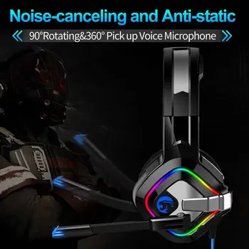 

Headset Noise Cancelling Gaming Headphone Adjustable Headband With Mic Lightweight PC Laptop Over Ear For Xbox One For IPad