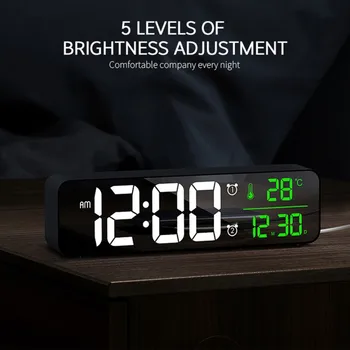 

LED Digital Alarm Clock Watch For Bedrooms Table Digital Snooze Electronic USB Desktop Mirror Clocks Home Table Decoration