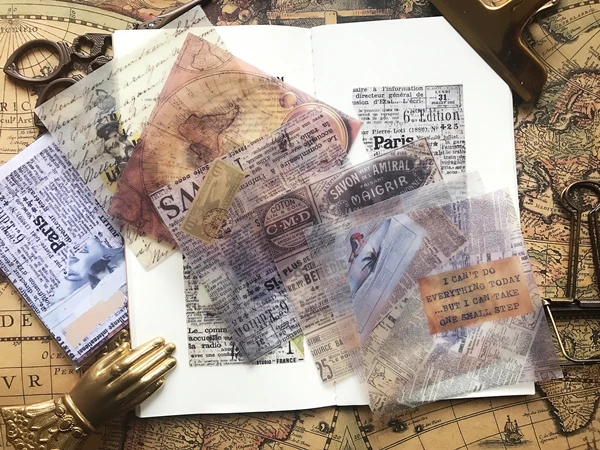 6 шт./упак. дневник Винтаж калька Бумага новости Бумага карта Стикеры DIY ремесло Скрапбукинг альбом мусор Журнал Планировщик декоративные Стикеры s
