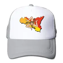 Италия Сицилия остров унисекс Сетка Регулируемая простая Бейсболка Шляпа водителя грузовика