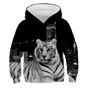 

2020 Autumn Winter hot sale 3D Tiger King of beasts 4-14Years Boy Sweatshirt Kids Hoodies animal children Shirt Long Sleeve