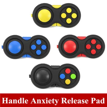 

Portable Relieves Stress Pressure Rubber Toy ABS Handle Anxiety Release Pad Red Blue Yellow Handle Decompression Toy 75X36X26MM