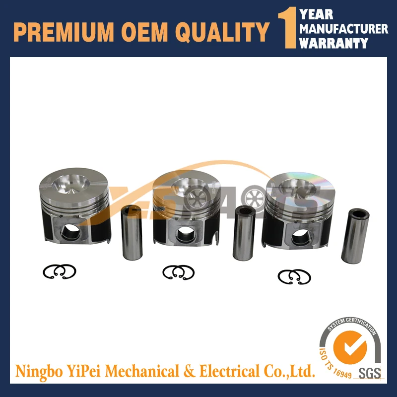 

3 комплекта поршневых комплектов STD для Yanmar 3TNE88