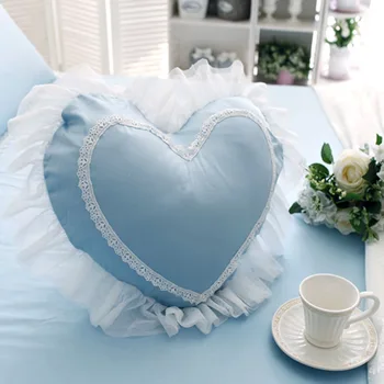 

Europe Pillowcase Cushion Cover Lace Lace Cushion Office Heart-shaped Fresh Nap Pillow Backrest Case