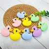 10pcs Baby Teething Toys Cartoon Mini duck Silicone Teether Beads Kids DIY Infant Nursing Pacifier Chain Toys 3