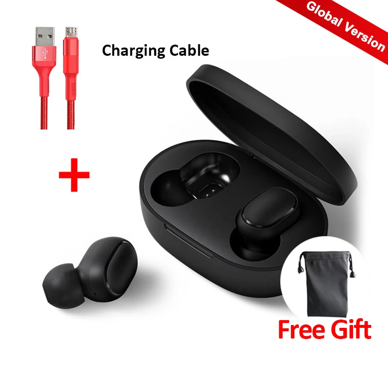 Global Add Cable Xiaomi Redmi Airdots TWS Bluetooth 5,0 наушники стерео беспроводные басы шумоподавление с микрофоном свободные Наушники управление AI - Цвет: Global Add Cable