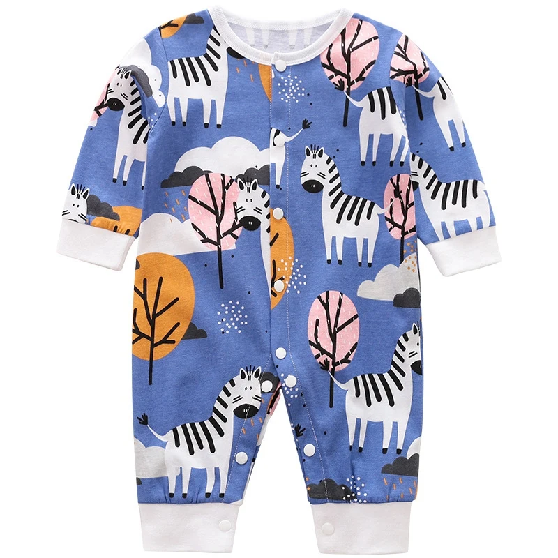 

Baby Onesies Cotton Cartoon Zebra Baby Romper Newborn Baby Long Sleeve Clothes Children's Clothing Size