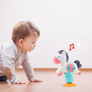 

Electric pet Plane LED Music Wobbling Doll with Suction Cup Interactive Kid Toy