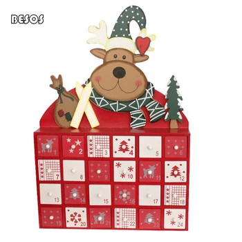 

Creative Christmas Wooden Christmas Elk Calendar Cabinet Self - selling Activities Festival Decoration Gift Window Display B120D