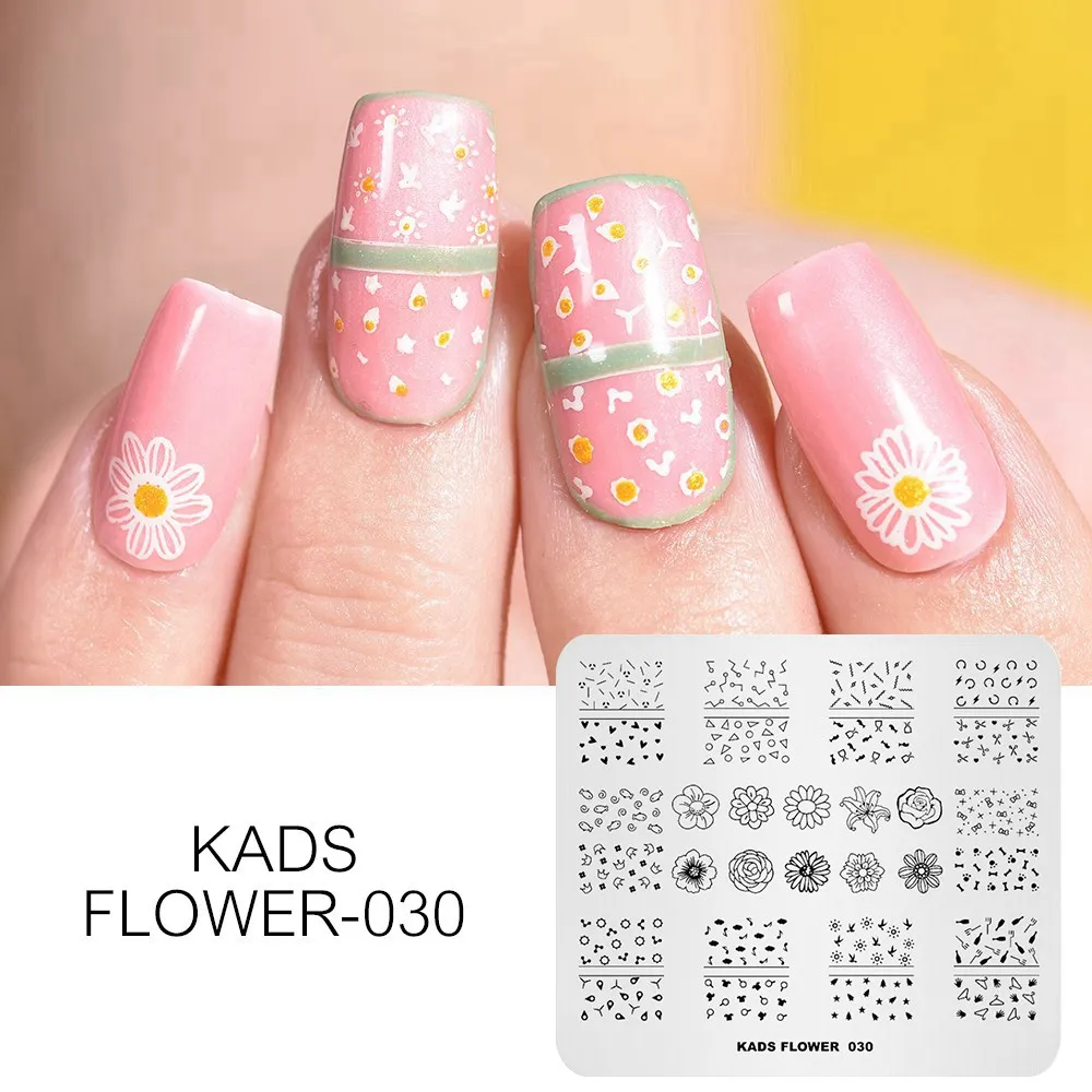 Для весенних ногтей штамповки пластин строительство и цветочный образ дизайн ногтей шаблон штамп пластины 46 выбор дизайна штамп - Цвет: Flower 030