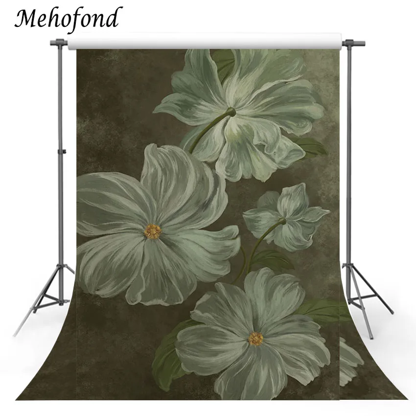

Mehofond Old Master Photography Background Retro Gradient Flower Baby Shower Backdrop Girl Portrait Photo Studio Photocall Props