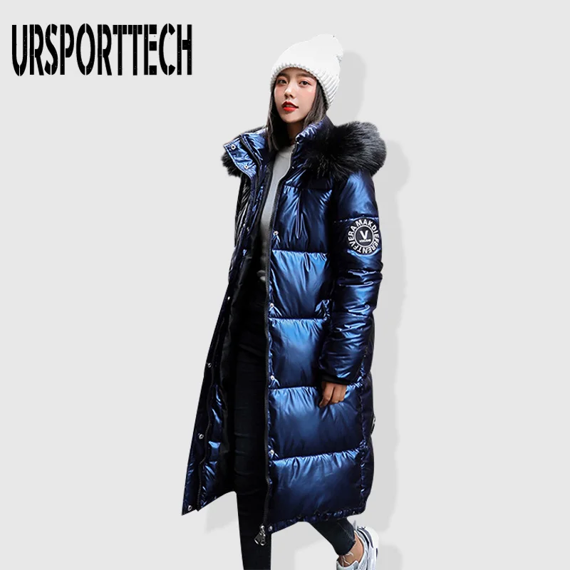 Oberora-Women Winter Oversized Faux Fur Hooded Long Quilted Jacket Coat Parka