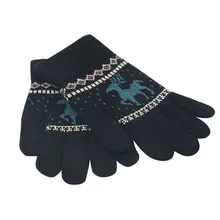 Детские теплые перчатки в виде снежинок, рождественские плюшевые Жаккардовые Зимние перчатки с олененком, детские однотонные милые перчатки из полиэстера, перчатки для детей