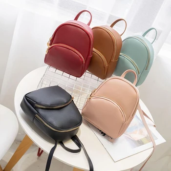 

Mini Backpack Women PU Leather Shoulder Bag For Teenage Girls Kids Fashion New Small Bagpack Female Ladies School Backpack