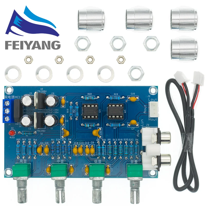 New NE5532 Stereo Pre-amp Preamplifier Tone Board Audio 4 Channels Amplifier Module 4CH CH Control Circuit Telephone Preamp | Электронные