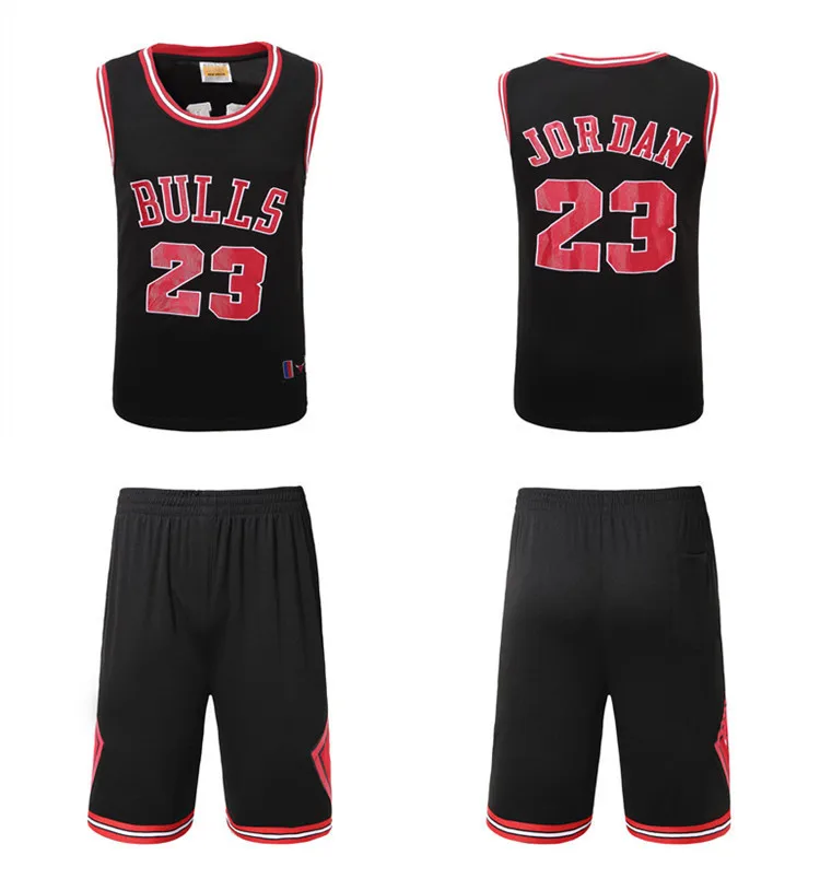 

Bulls Basketball Clothes Custom 23 Qiaodan Jersey Suit Embroidered Process Tournament Training Suit Factory Direct