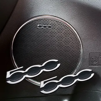 자동차 오디오 알루미늄 스피커 스테레오 스티커, 자동차 액세서리, 피아트 500 500X Abarth Grande Punto Stilo 자동차 스타일링에 적합, 2 PCs, 4 PCs