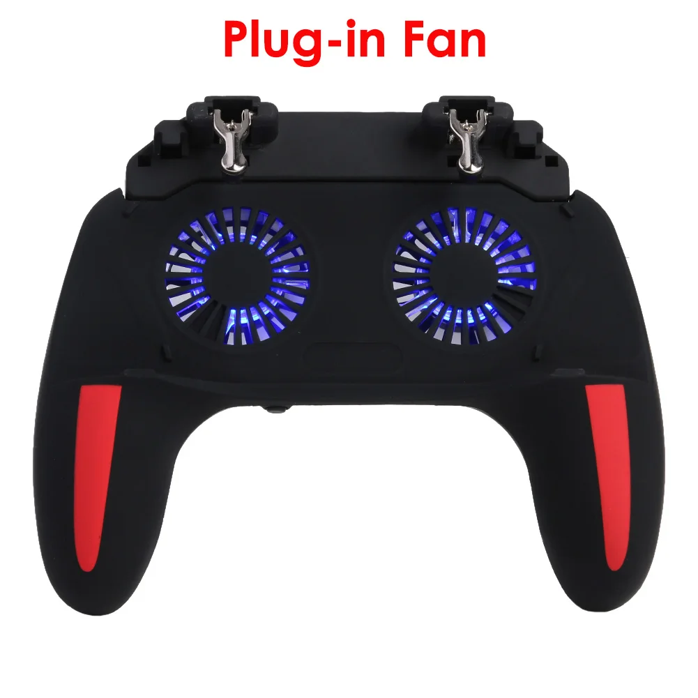 Plug in Fan ALLOYSEED телескопическая игровая ручка игровой контроллер Джойстик Геймпад двойной вентилятор охлаждения для PUBG Смартфон Аксессуары для игр - Цвет: Plug in Fan