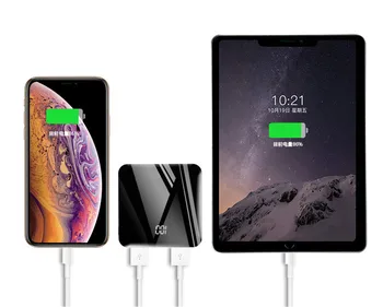 

10000mah/ 20000mAh Mini Power Bank Portable Charger Mirror Screen Fast Charging External Battery For iphone xs max xiaomimi9