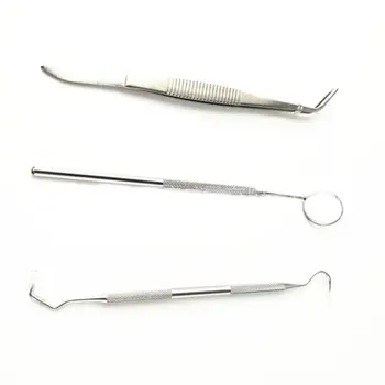 

2020 New 3Pcs/Set Stainless Steel Dental Tools Odontoscope Tweezers Mouth Mirror Oral Hygiene Explorer Probe Dentist Teeth Clean