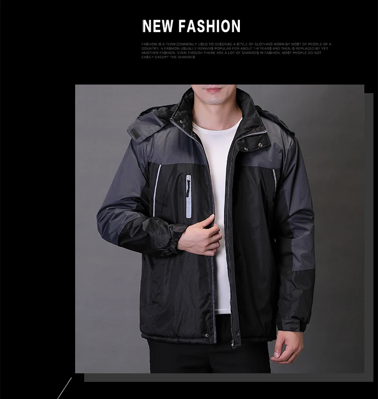 Autumn& Winter New Style Men'S Wear Reflective Strips Brushed And Thick Windproof Cotton-padded Clothes MEN'S Cotton Cloth