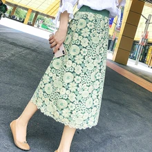 Новинка года; элегантные женские длинные кружевные юбки; сезон осень-зима; Макси-юбка-пачка; цвет желтый, зеленый, черный; модные юбки; женские юбки