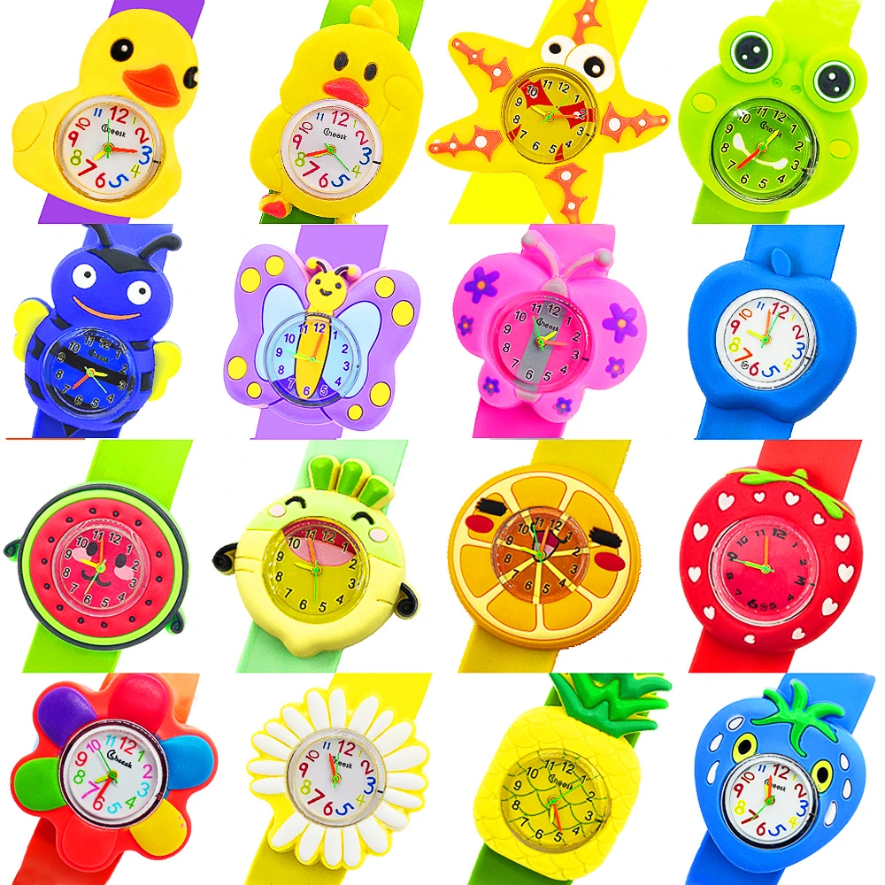 En venta Reloj de cuarzo con diseño de insectos y frutas para niños y niñas, cronógrafo de cuarzo con diseño de frutas, regalo para niños gBQLxDeAJMA