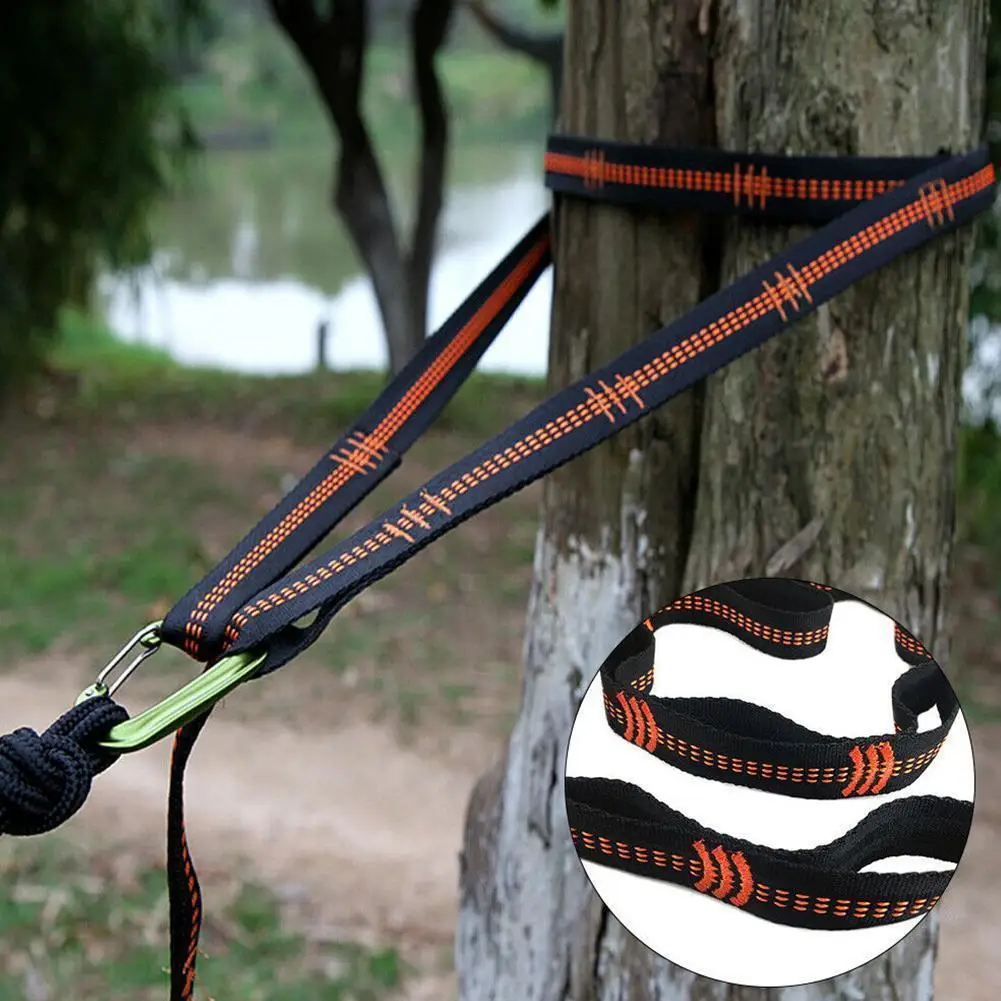 Hammock straps 1/2Pcs Hammock Straps Special Reinforced Polyester Straps High Load-Bearing Barbed Black Outdoor Hammock straps