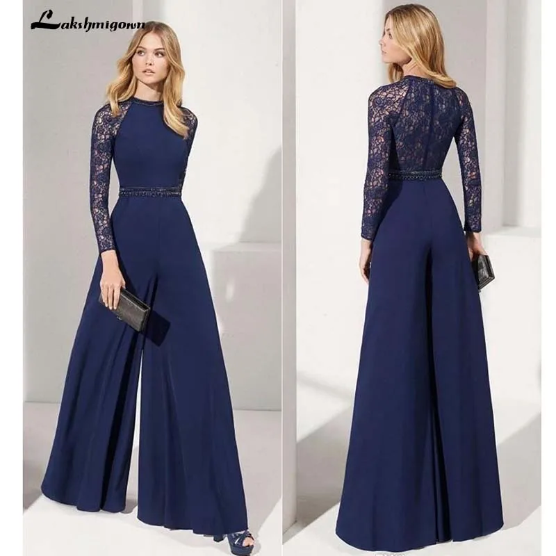 Mother of the bride jumpsuit navy Clearance