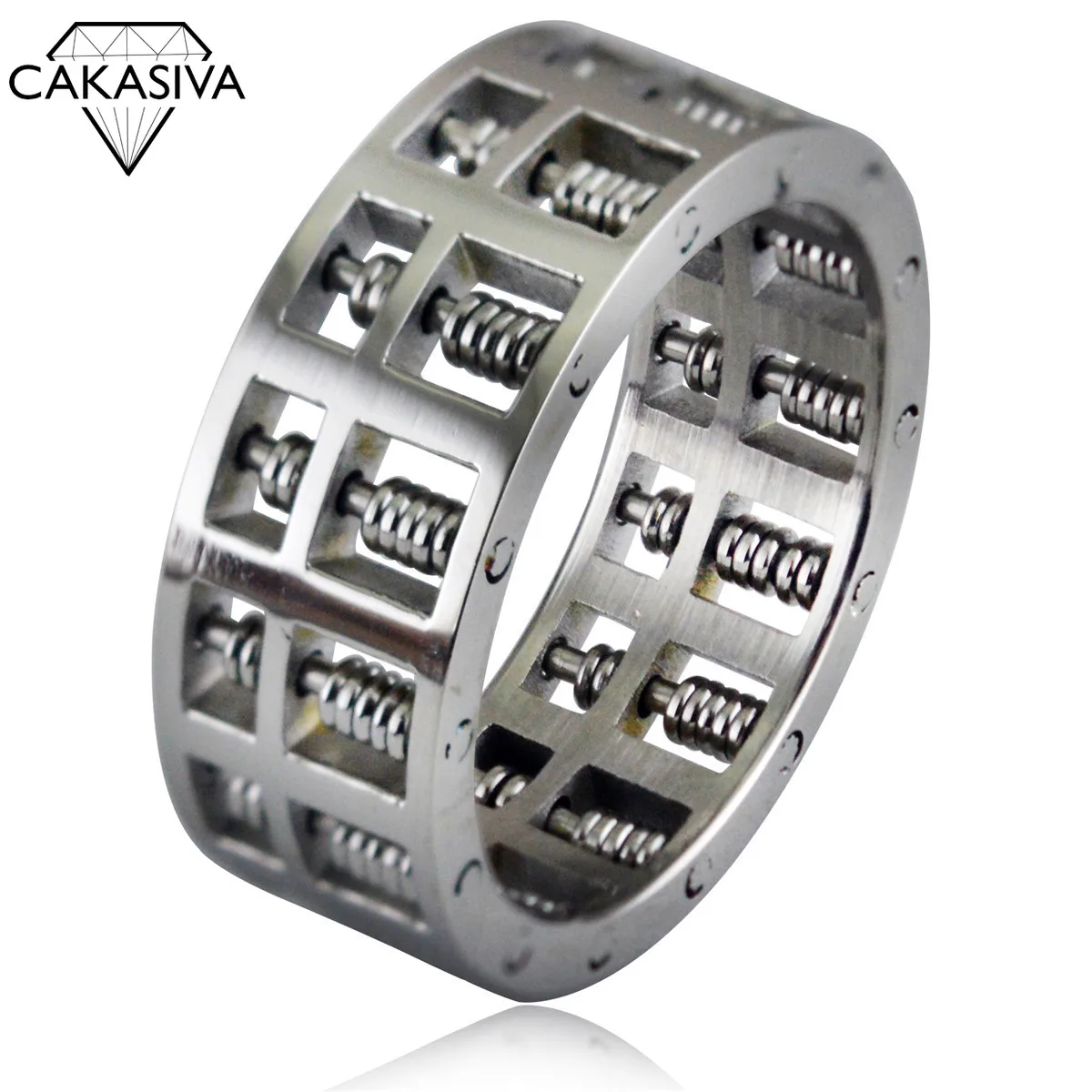 

Unique Silver Color 316L Stainless Steel Hip Hop Abacus Men's Ring Vintage Punk Jewelry Gifts Wholesale Jewelry