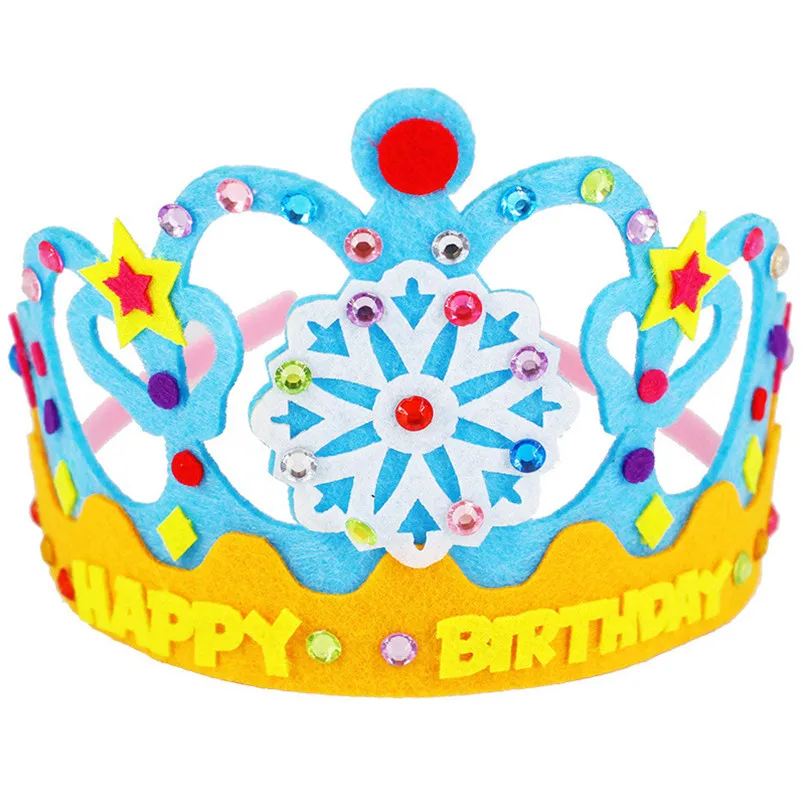 3 шт./компл. Нетканая Корона Сделай Сам шляпа принцесса головной убор игрушка ручной работы творческие искусства и ремесла игрушки обучения детей подарки на день рождения