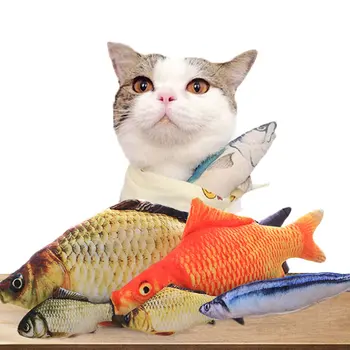 

20cm Catnip Catmint Cat Favor Simulation Fish Cat Toys Fish Shape Scratching Post Short Plush For Pet Product Supplies
