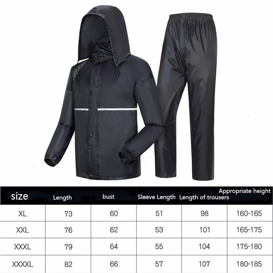 Grueso doble impermeable traje cruzado directo pantalones de lluvia adulto reflectante bicicleta Electronic motocicleta a