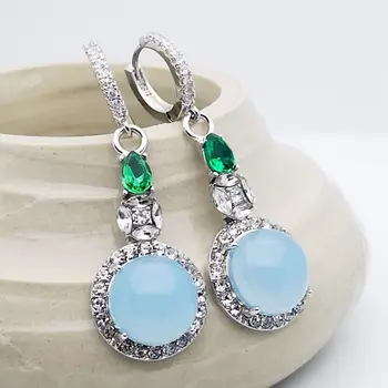 

10 pair Hot sale Europe and America Retro stone inlaid zircon earrings Fashion personality women accessories R-41