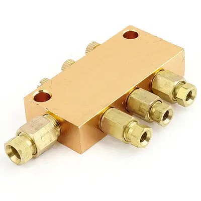 

Gold Tone Air Pneumatic Brass Adjustable 3 Ways Oil Distributor