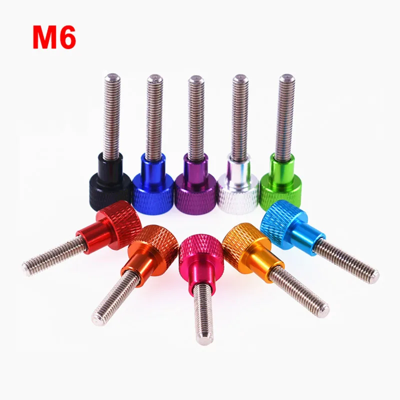 1pcs M6 Knurled Thumb Screws Aluminum Alloy Adjustment High Head Step
