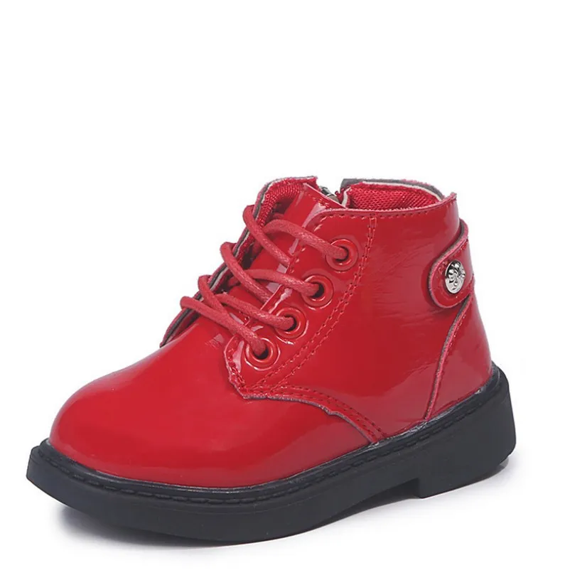 

Children Ankle Boots Girls Leather Boots Boys Shoes Spring Autumn PU Leather Fashion Toddler Kids Boots Warm Winter Boots
