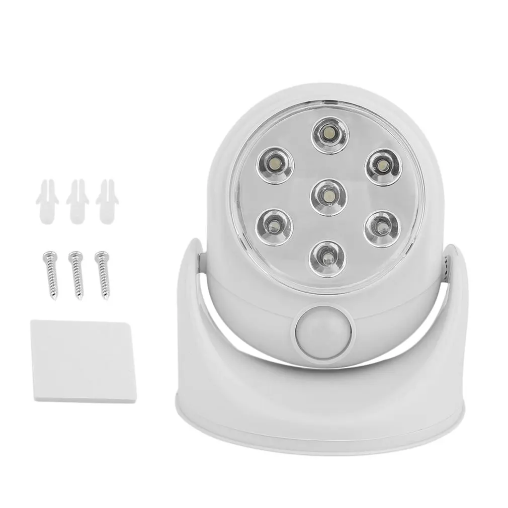 

ICOCO 7 LED 5W Wireless 360 Degrees Rotation Motion Activated Sensor Ultra Bright Night Light Automatic Infrared Wall Lamp