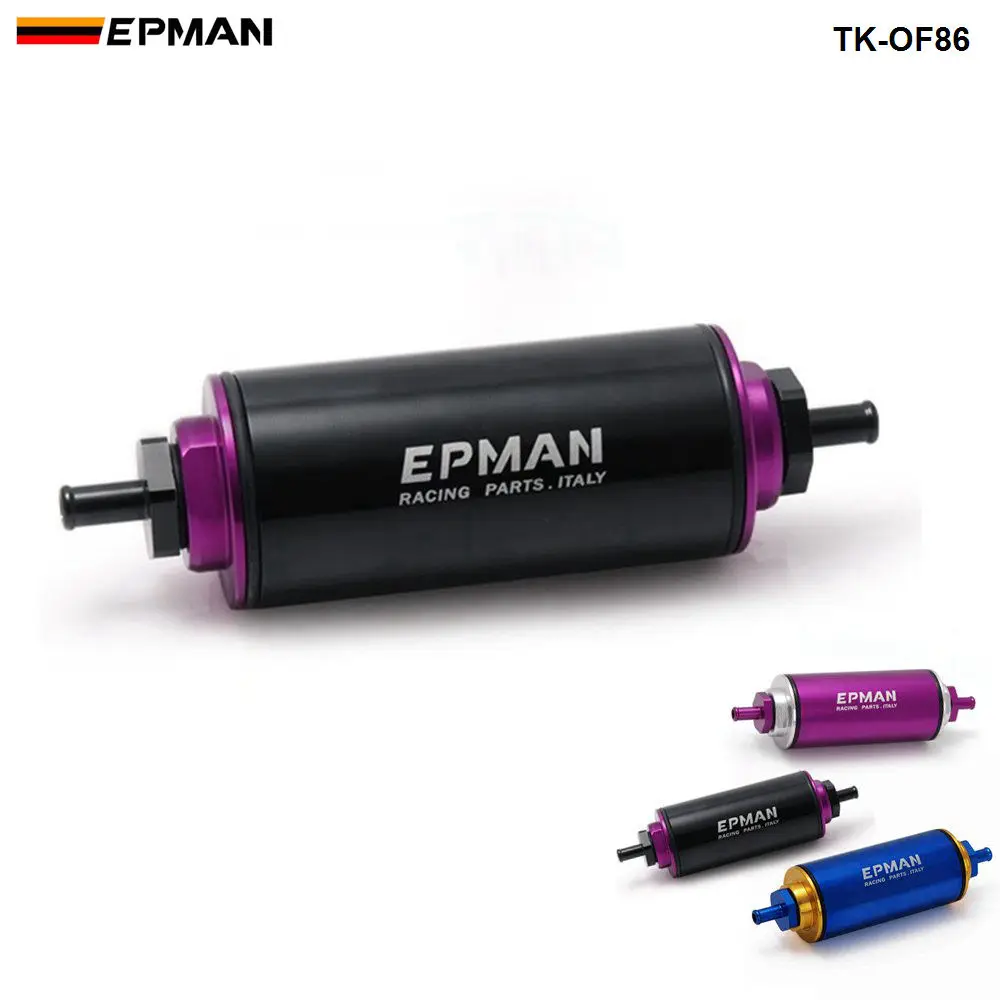 Racing Ready Inline Fuel Filter OD:8.6MM Blue with 100 Micron Element