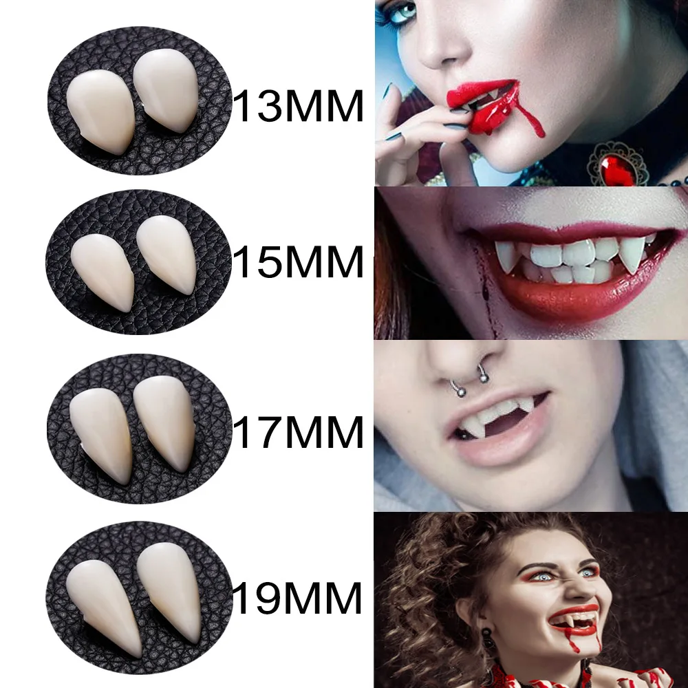 

Unique Halloween Dentures Vampire Teeth White Tiger Braces Cosplay Masquerade Props Zombie Devil Gum