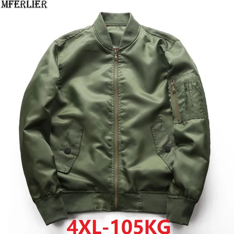 

men bomber pilot military jackets high street pockets coat plus size 4XL armygreen jackets autumn fashion zipper tide jackets 48