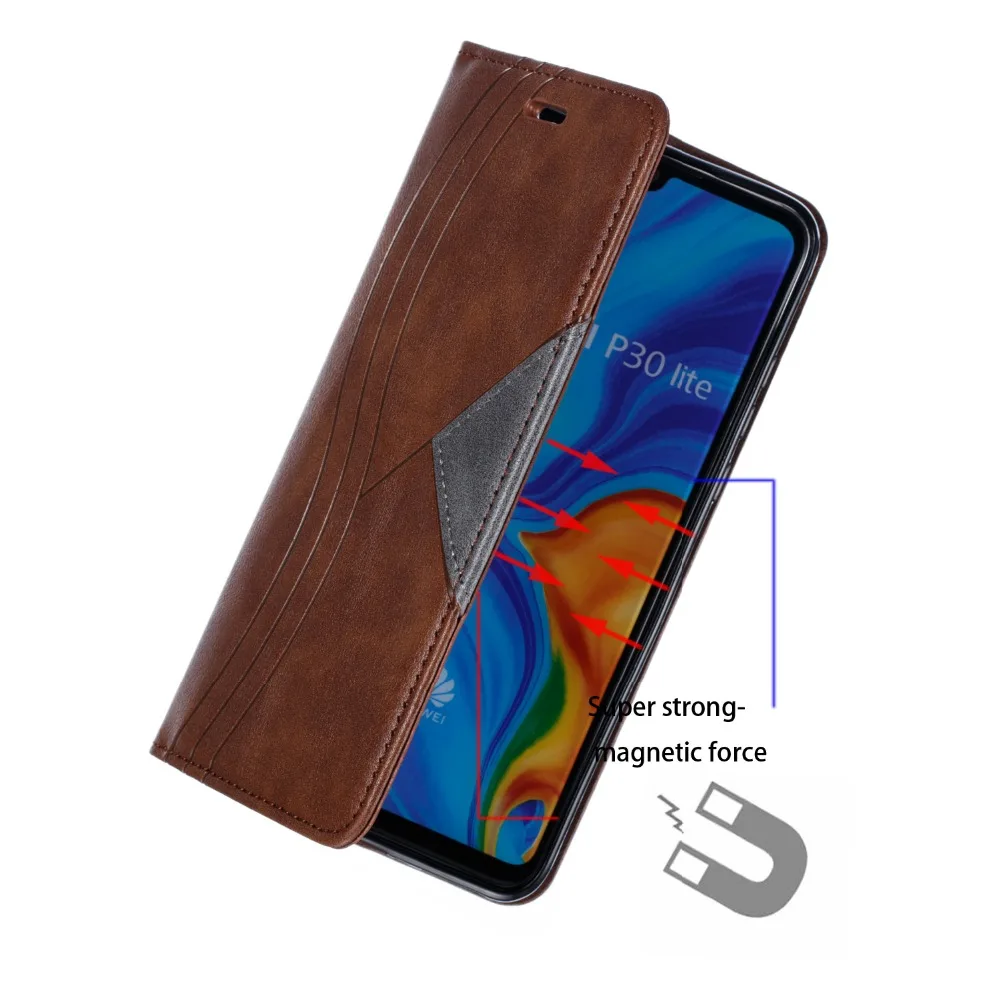 Кожаные чехлы-бумажники для huawei P20 Lite P30 Pro P Smart Plus, чехлы для телефонов с магнитом, держатель для карт, флип-чехол с подставкой