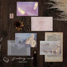 С надписью Lover Премиум бронзового цвета складная открытка серы Бумага Набор конвертов праздник сообщение подарок на день рождения Почтовые открытки