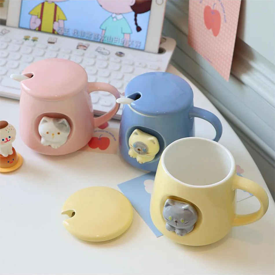 Kawaii Pastel Cat Ceramic Cup - Limited Edition