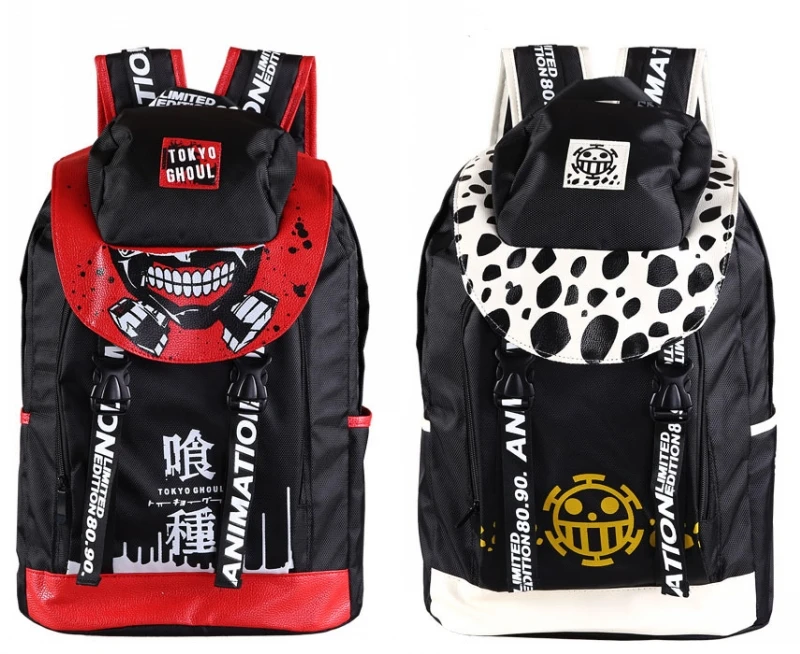

Anime Tokyo Ghoul One Piece Travel Backpack Boys Girls School Student Shoulder Cartoon Bag Back Pack Travel Satchel New Gifts