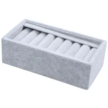 

Velvet Inserts Bangle Bracelet Display Tray Jewelry Display Case (Grey)