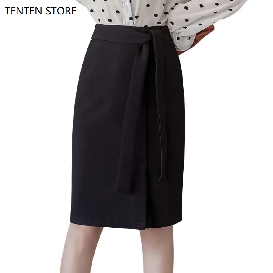 Женские юбки-карандаш средней длины с высокой талией облегающие офисные юбки до