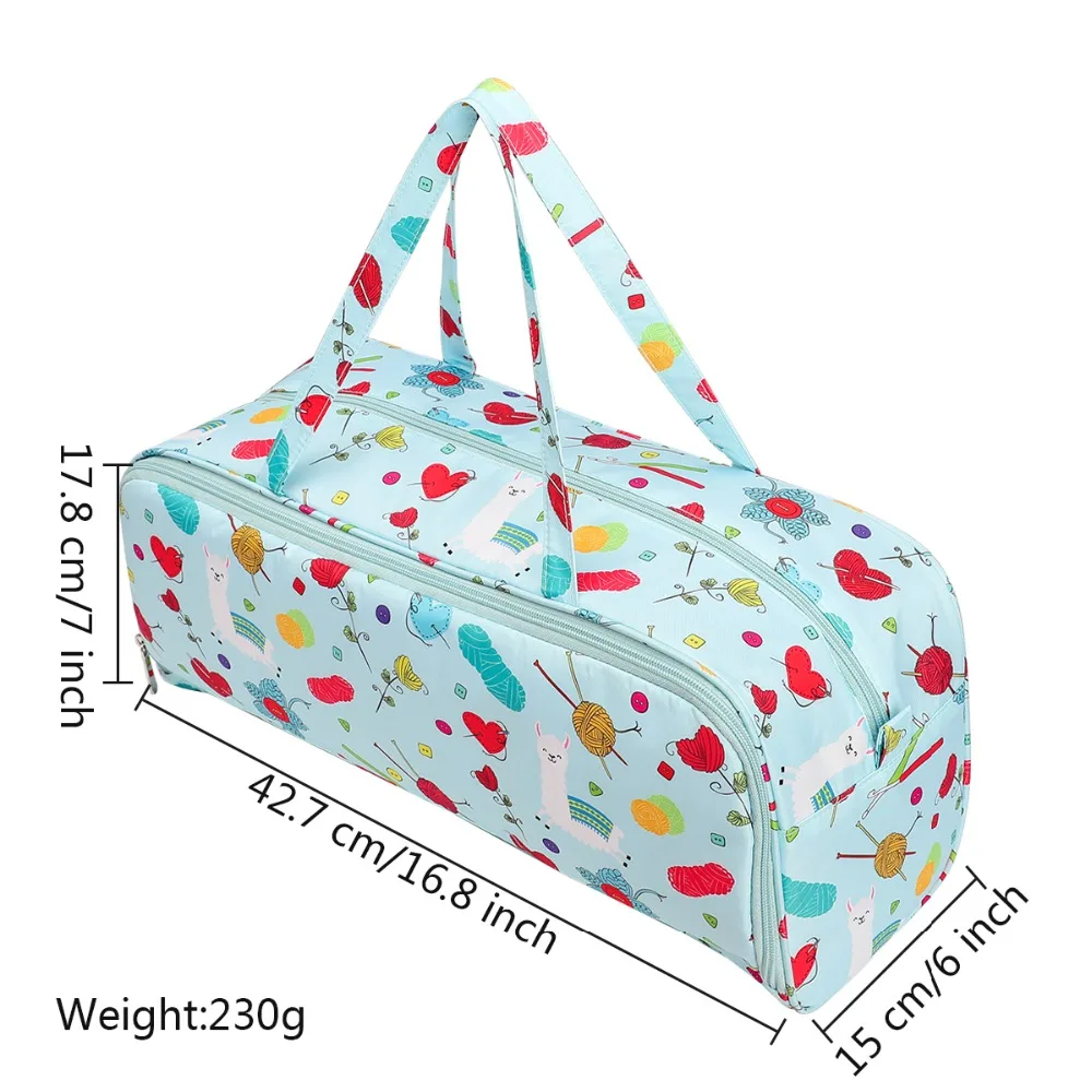 Empty Yarn Storage Knitting Storage Bag Portable Knitting Organizer Bag for Cotton Yarns, Crochet Hooks,Knitting Needles (6)
