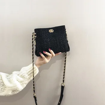 

High-Grade Small Bag Female 2020 Spring and Autumn New Small CK Women's Bag Western Fashion Chain Messenger Bucket Bag
